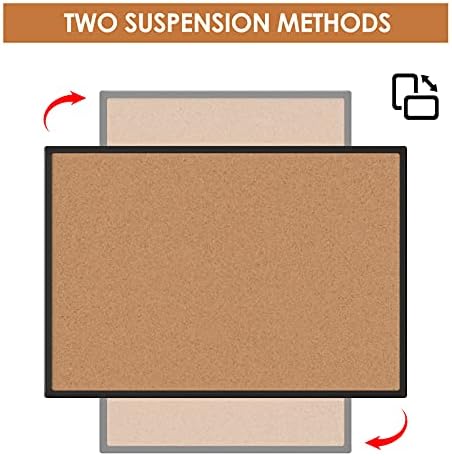 Bulletin Board 48 x 36, Black Aluminium Framed 4x3 Corkboard , Large Wall Mounted Notice Board with 18 Push Pins for School, Home & Office - Image 6