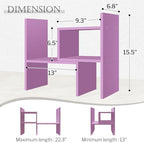 Jerry & Maggie Desktop Organizer Office Storage Rack Adjustable Wood Display Shelf Birthday Gifts Toy Home Decor Free Style Rotation Display True Natural Stand Shelf (Violet) - Image 2