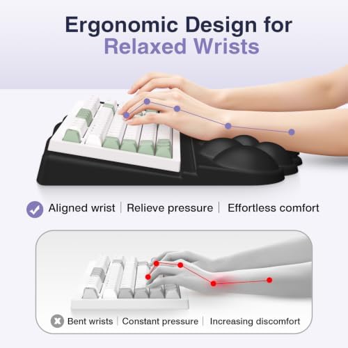 Sushret Cloud Wrist Rest with Keyboard Stand, Keyboard Riser with Wrist Pad - Image 3