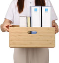 BAMOTTO CRAFTBAMBOO Stackable Bamboo Storage Bin with Lid 14.6"x10.2"x6.5" by BAMOTTOCRAFTBAMBOO