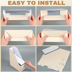 5 Pack Decorative Magazine File Holder Desk Organizer, Beige - Image 4