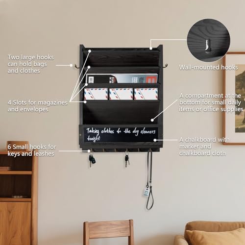 Rustic wall mail organizer,Key and Mail File Holder for Wall Mount - Image 3