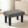 CAROLMADE Footstool Ottoman with Legs, Linen Small Foot Rest Under Desk, Ottoman with Storage for Living Room, Bedroom, Entryway Grey by CAROLMADE