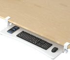 suptek Large Keyboard Tray Under Desk Pull Out with C Clamp Mount, Computer Keyboard & Mouse Tray, 34 (38 Including Clamps) x 11.8 inch Slide-Out Platform Computer Drawer for Typing, White, DSF1LW by suptek