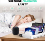 Zobirez 420W 10-Port Fast USB Charging Station for Multiple Devices, White - Image 6