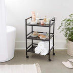 Amazon Basics 3-Tier Metal Rolling Utility Cart, Storage Organizer, Multifunctional Storage, Mobile Shelving, Black - Image 5