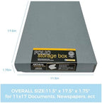 Lineco Clamshell Archival Storage Box, 11.5x17.5x1.75 Inch, Gray - Image 2