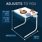 Table-Mate TV Tray Table | Portable Desk Folding Dinner Tray, Couch Table Trays for Eating Snack Food, Portable Laptop Desk, Bed Trays for Eating | Adjustable TV Trays with 3 Angles and Cup Holder - Image 2