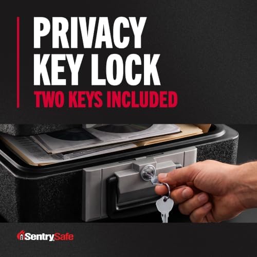 SentrySafe Fireproof Safe Box with Key Lock, Chest Safe with Carrying Handle to Secure Money, Jewelry, Documents, 0.25 Cubic Feet, 6.3 x 15.3 x 12.1 Inches, 1160 - Image 5