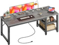 Huuger 55'' x 19.7'' Computer Desk with Power Outlets, 0.95'' Thick Desktop by Huuger