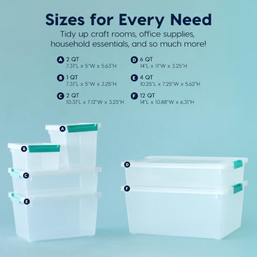 IRIS USA Storage Bins with Lids |Made in USA| 4 Qt - (6-Pack) - Clear - Image 4