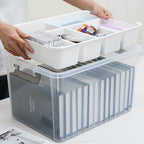 Citylife 32QT 4Packs Clear Craft Organizers and Storage Box with Tray - Image 3