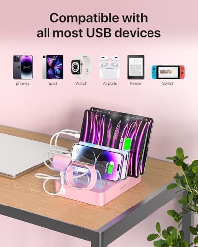 SooPii Premium 6-Port USB Charging Station Organizer for Multiple Devices - Image 6