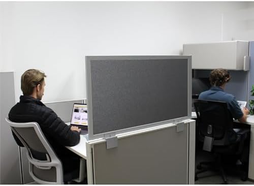 OBEX Acoustical Cubicle Privacy Screen Extender Desk Panel & Office Divider, Add Separation & Block Noise, 12" x 42", Graphite - Image 4