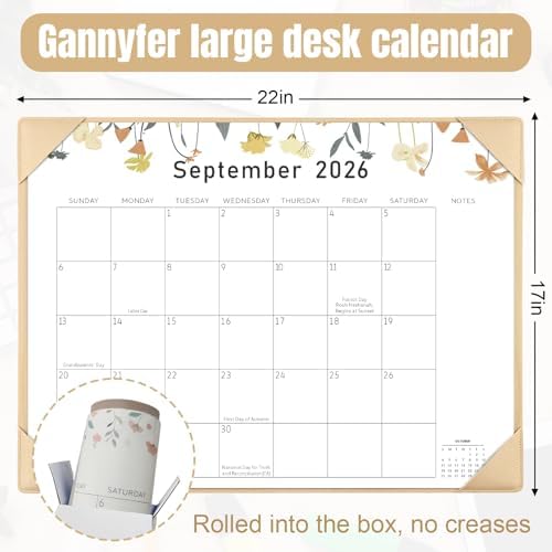 Desk Calendar 2026-2027 with Desktop Mat,22x17'' Large Desktop Pad Calendar - Image 3