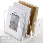 SANRUI Acrylic Desk Magazine Holder File Organizer Sorter,4 Slot Clear - Image 7