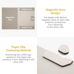 LHiDS Creative Magnetic Business Portfolio Lite Resume Padfolio Organizer with Clipboard, Paper Clip, Writing Pad, Pen/Card Holder, Magnetic Closure for Work, School and More (Apricot, A4/Letter) - Image 2