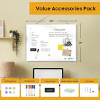 Dry Erase Board for Wall, 24" x 18" Double-Sided Hanging Magnetic Whiteboard with 6 Markers, 6 Magnets and 3 Mini Sticky Notes, Large White Board for Kids, School, Home, Office - Image 3