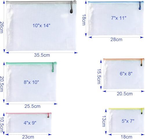 Niziting-18 Pcs,11"x 14",Mesh Zipper Pouch Document Folders Bag Zipper Zip File Folders for Office Supplies, Travel,Organizing Storage (11 x 14 Inches,Black) - Image 3