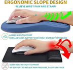 Hokafenle 2 in 1 Ergonomic Mouse Pad Wrist Support & Wrist Rest for Computer Keyboard Set, with Relieve Carpal Tunnel Pain Massage Bulge and Full Memory Gel Design (2In1 Set, Midnight Blue) - Image 5
