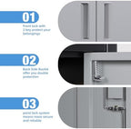 SUXXAN 71-Inch Metal Garage Storage Cabinet with Locking Doors,Black-Grey - Image 2