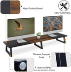 TEAMIX 42 inch Large Dual Monitor Riser, Desk Organizer Stand for TV Laptop - Image 3