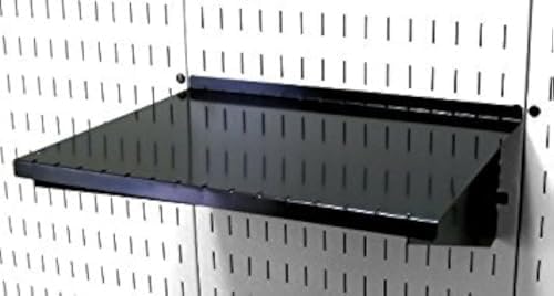 Wall Control Shelf 12in Deep Pegboard Shelf Assembly Pegboard and Slotted Tool Board - Black by Wall+Control