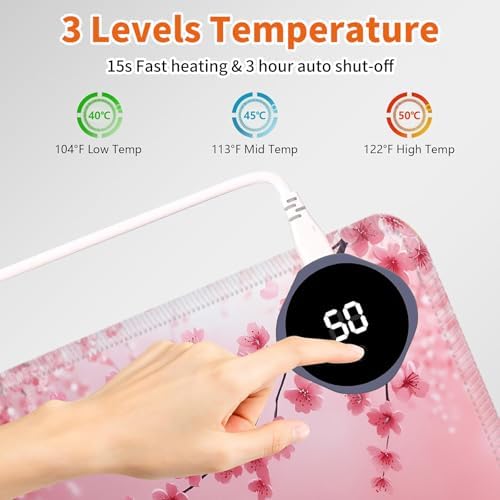 Heated Desk Pad & Mouse Pad, 3 Heat Levels, 3-Hour Auto Shut-Off - Image 5