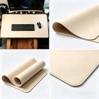 Single-Sided Desk Mat - (20"x40") Leather & Cork Desk Protector, Large Mouse Pad & Writing Pad for Office/Home, Off-White - Image 6