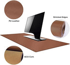 MAIDERN 47.2" x 23.6" XXL Cork & Leather Desk Mat, Full Desk Mouse Pad, Dual Sided, Gaming & Home Office (Brown) - Image 3