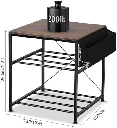 AHOWPD 3D Printer Stand with Filament Storage, 3-Tier 23.7 * 23.7 * 24.5in - Image 3