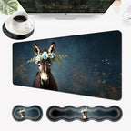 Desk Mat, Mouse Pad with Wrist Rest, 4-in-1 Large Mouse Pads for Desk, Ergonomic Mouse Pad and Keyboard Wrist Rest Gaming Keyboard Mat for Office,Donkey with Flower Crown by EFGWSDER