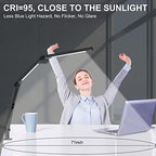 LED Desk Lamp with Clamp, Architect Desk Lamp for Home Office with Remote Control, Swing Arm Clamp on Computer Light, Clip-on Eye-Care Adjustable 5 Brightness Levels Table Light for Working Drafting - Image 3
