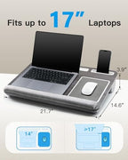 HUANUO Lap Desk - Fits up to 17 inches Laptop Desk, Black Woodgrain - Image 3