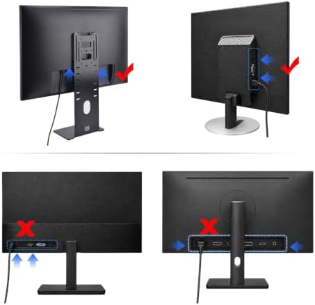 Ultrathin computer monitor stand for desk Wall-attached monitor riser for 13 inch to 34 inch screen VESA 75/100 Compatible Cable ports face downward maximizes your usable desk space white - Image 3