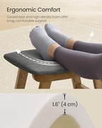 SONGMICS Foot Stool Ottoman, Padded Foot Rest Under Desk, Solid Wood Frame - Image 4