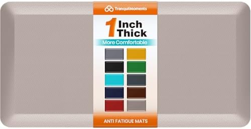 1-Inch Thick Anti-Fatigue Mat for Kitchen and Standing Desk, 20"x39", Khaki by Unknown