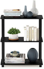 Furinno TURN-S-TUBE Storage Shelves Set of 2, 3-Tier Book Shelf, Corner Shelf, Toolless Open Shelves, Square Tubes, for Organization and Storage, Living Room, Garage, Home Office, Americano - Image 4
