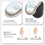 Large Gaming Mouse Pad Set, 4 in1 Ergonomics Keyboard Desk Mat with Memory Foam Wrist Rest, Computer Extended Game Mousepad, Non-Slip Desk Pad Matt Easy Typing Pain Relief I Art Modern Blue - Image 5