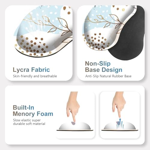 Large Gaming Mouse Pad Set, 4 in1 Ergonomics Keyboard Desk Mat with Memory Foam Wrist Rest, Computer Extended Game Mousepad, Non-Slip Desk Pad Matt Easy Typing Pain Relief I Art Modern Blue - Image 5