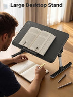 SAIJI Book Stand for Reading Hands Free with Page Paper Clips in Bed Laptop Desk Table - Image 6