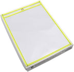 C-Line Neon Stitched Shop Ticket Holders, Yellow, Both Sides Clear, 9 x 12 Inches, 15 per Box (43916) | (Pack of 5) - Image 2