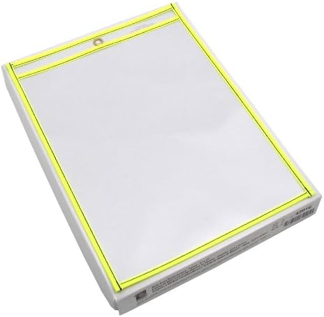 C-Line Neon Stitched Shop Ticket Holders, Yellow, Both Sides Clear, 9 x 12 Inches, 15 per Box (43916) | (Pack of 5) - Image 2