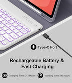 for Samsung Galaxy Tab S11 Ultra 14.6 Inch 2025 Backlit Keyboard Case, Galaxy Tablet S11 Ultra Case Keypad with S Pen Holder, 7-Color Backlight Keyboard for Samsung Tab 14.6'' SM-X930/X936B, Lavender - Image 7