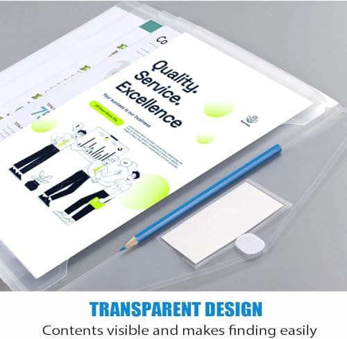 Sooez 50 Pack Plastic Envelopes Poly Envelopes, Clear Document Folders - Image 2