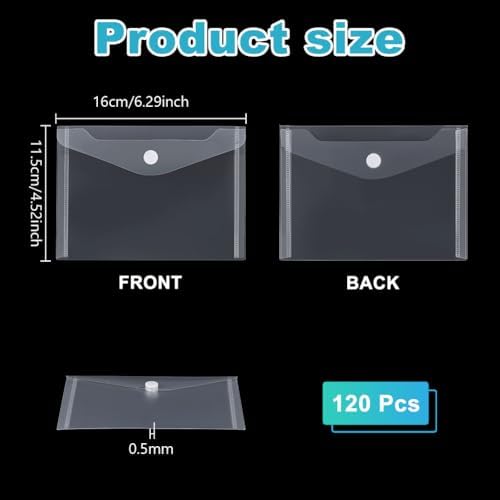 120 Pack Stamp and Die Storage Pockets, Small Plastic Envelopes - Image 2