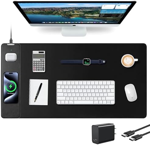 Wireless Charging Mouse Pad, Gaming Desk Mat with 20W Adapter, 31.5"x15.7" by ExtreLife