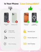 3 in 1 Fast Charging Station for iPhone, 25W Wireless Magnetic Phone Charger for iPhone 17 16e 16 15 14 13 12 Serise, Watch Charger Stand, Wireless Charging Station for AirPods 4 3 Pro, Pink - Image 4