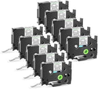 GREENCYCLE 12mm 0.47 Laminated White Tape Compatible for Brother P-touch Label Maker Tape TZe-231 Black on White TZ-231 TZe231 1/2 inch TZe TZ Tape for Ptouch PT-D210 D220 H110 H100 D400 D600, 10 Pack by greencycle
