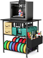 3 Tier 3D Printer Stand with Filament Rack & Detachable Tool Storage Bag by Emfogo